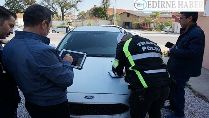 Edirne'de drone ile trafik denetimi