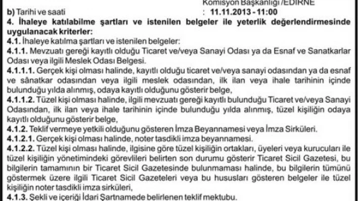 İhale İlanı