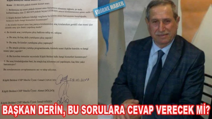 Küplü Belediye Başkanına zor sorular