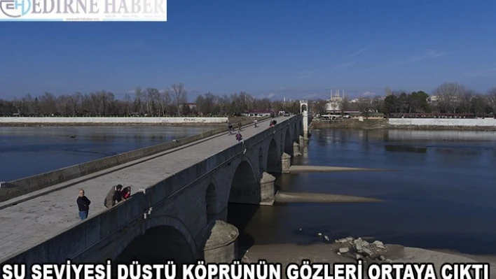 Su seviyesi düştü köprünün gözleri ortaya çıktı