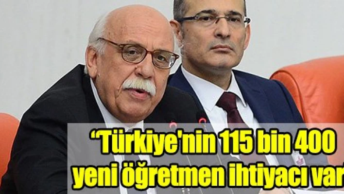 'Türkiye'nin 115 bin 400 yeni öğretmen ihtiyacı var'