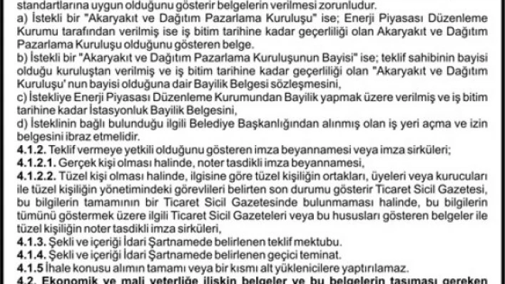 Akaryakıt satın alınacaktır