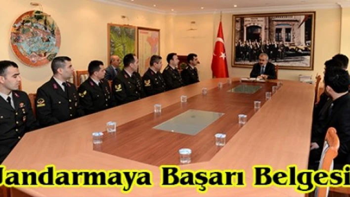 Jandarmaya Başarı Belgesi