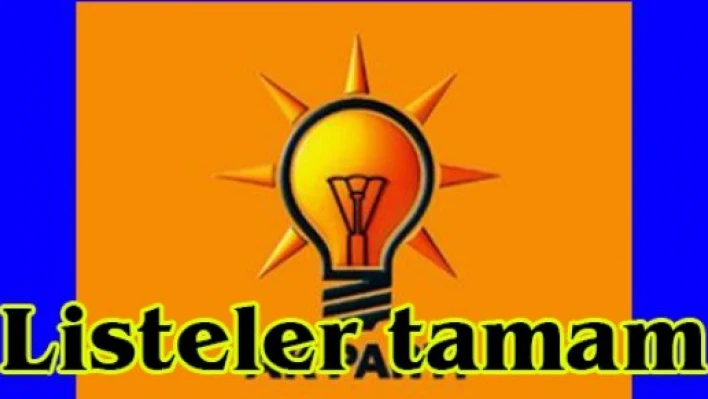 Listeler tamam