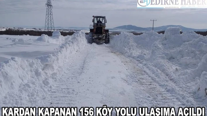 Edirne'de kardan kapanan 156 köy yolu ulaşıma açıldı