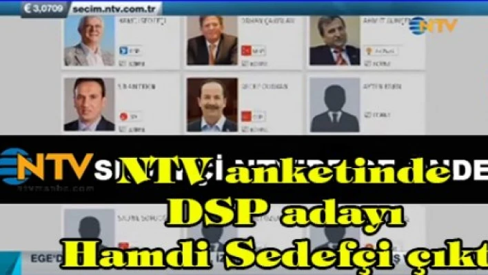 NTV anketinde DSP adayı Hamdi Sedefçi çıktı