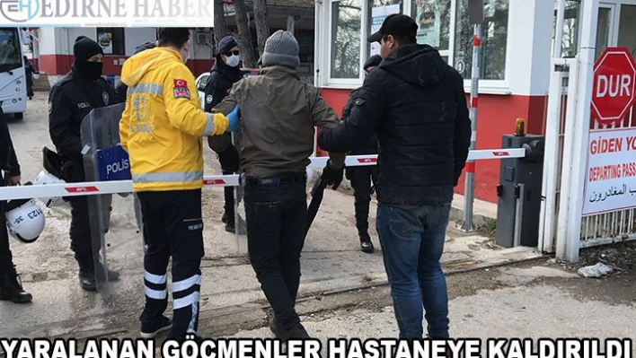 Yaralanan göçmenler hastaneye kaldırıldı