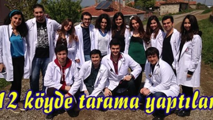 12 köyde tarama yaptılar