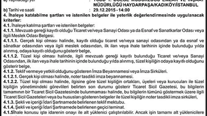 T.C DEVLET DEMİRYOLLARI İŞLETMESİ GENEL MÜDÜRLÜĞÜ(TCDD) 1. BÖLGE EMLAK VE İNŞAAT MÜDÜRLÜĞÜ