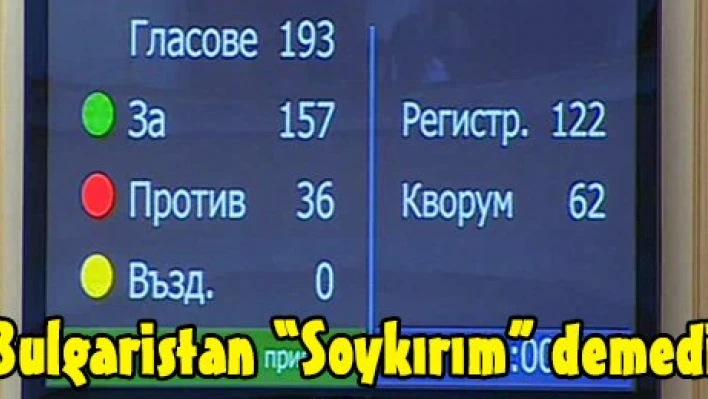 Bulgaristan Soykırım demedi