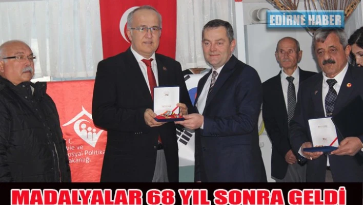 Kore'den 68 yıl sonra gelen şeref madalyaları