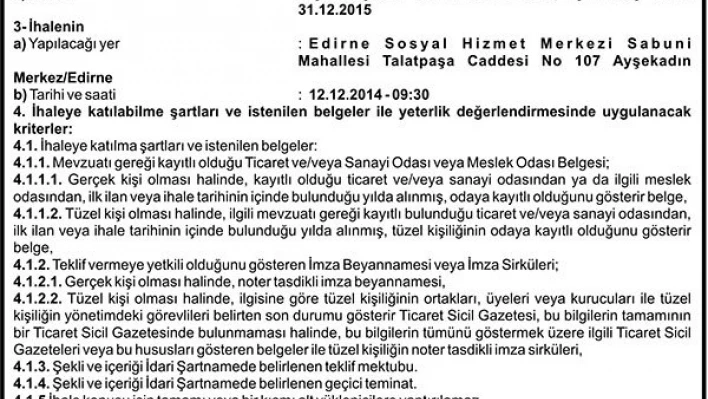 2015 MALİ YILI YAKIT HARİÇ 2 ADET ŞOFÖRLÜ 4+1 PİKAP ARAÇ KİRALAMA HİZMETİ