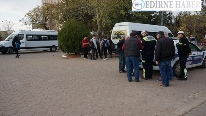 Edirne'de okul servislerine denetim