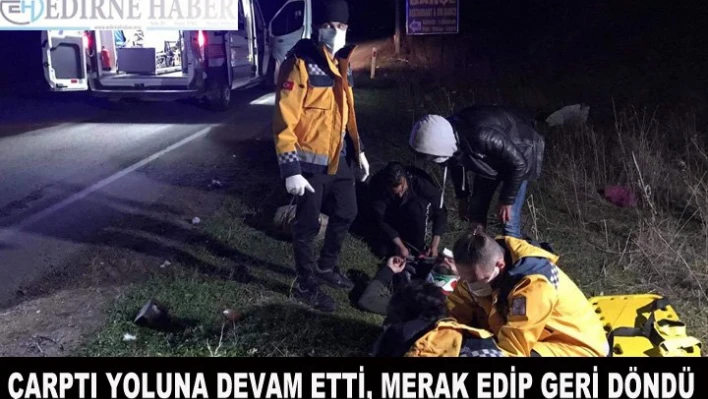 Çarptı Yoluna Devam Etti, Merak Edip Geri Döndü