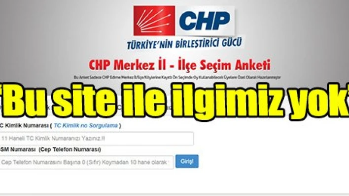 'Bu site ile ilgimiz yok'
