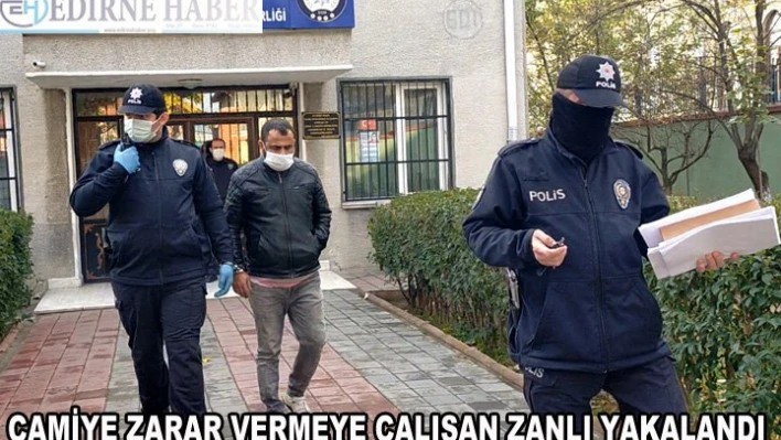 Camiye zarar vermeye çalışan zanlıyı bekçiler yakaladı