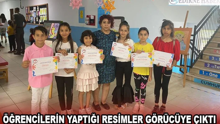 Öğrencilerin yaptığı resimler görücüye çıktı