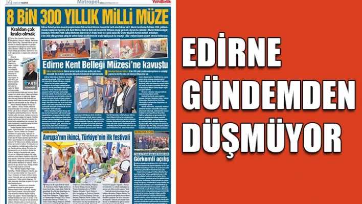 Edirne yine manşetlerde