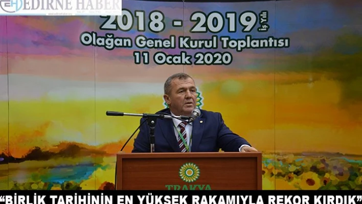 'Birlik tarihinin en yüksek rakamıyla rekor kırdık'