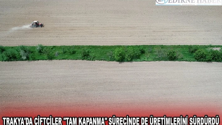 Trakya'da çiftçiler 'tam kapanma' sürecinde de üretimlerini sürdürdü