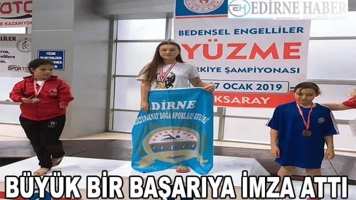 Edirneli yüzücünün başarısı