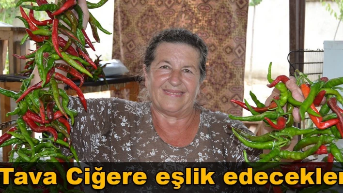 Biberler kurutuluyor