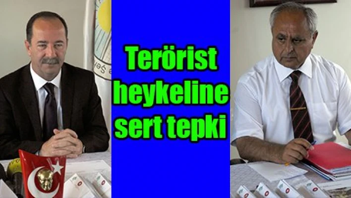 Terörist heykeline sert tepki