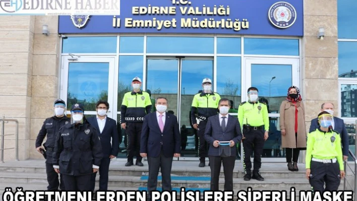  Öğretmenler polisler için siperli maske üretti