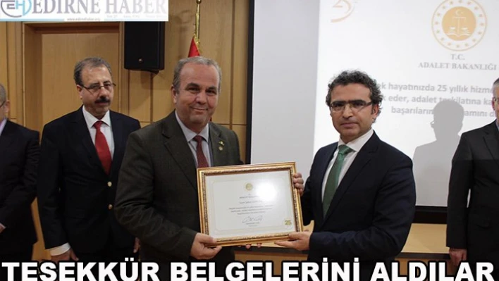 Teşekkür belgesi aldılar