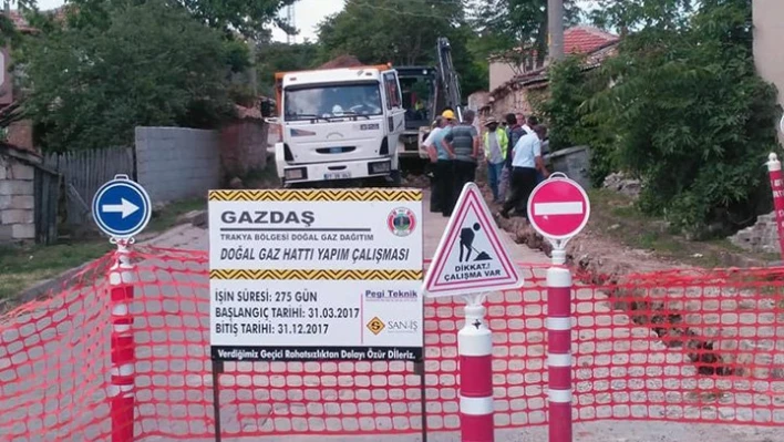 Doğalgaz çalışmaları başladı