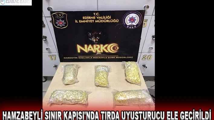 Hamzabeyli Sınır Kapısı'nda tırda uyuşturucu ele geçirildi