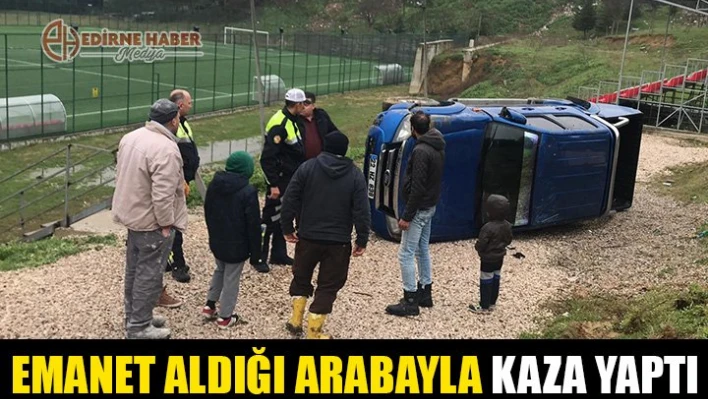 Yoldan çıkarak devrildi