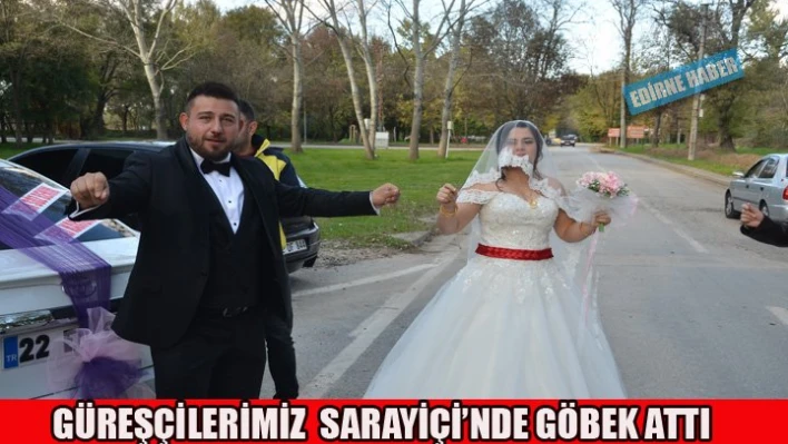 Güreşçi eşler Sarayiçi'nde göbek attı