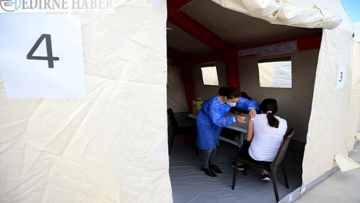 Trakya'da OSB çalışanları aşılama faaliyetlerine yoğun ilgi gösteriyor