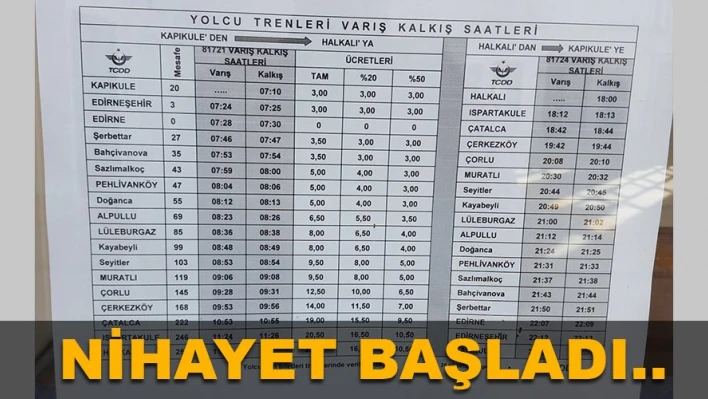 Tren seferleri başladı