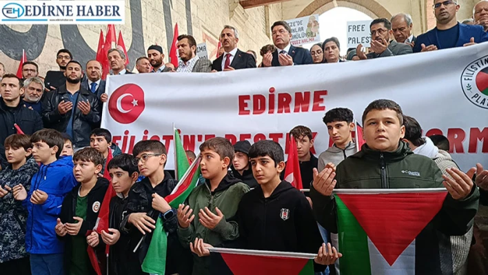 Bakan Tunç, Edirne'deki protestoda İsrail'in Küresel Sumud Filosu'na saldırılarına tepki gösterdi