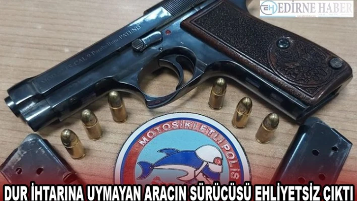 DUR İHTARINA UYMAYAN ARACIN SÜRÜCÜSÜ EHLİYETSİZ ÇIKTI