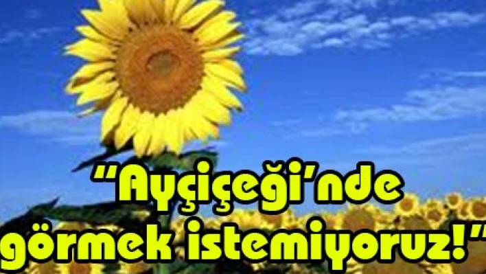 'Ayçiçeği'nde görmek istemiyoruz!'