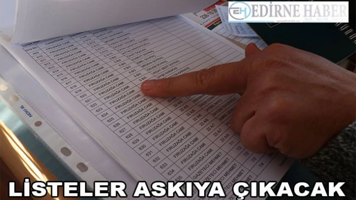 Listeler askıya çıkacak