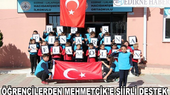 Köy okulundan Mehmetçik'e 'Bayrak' şiiriyle destek