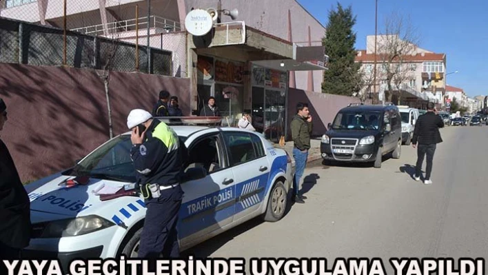 Yaya geçitlerinde uygulama yapıldı