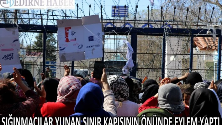  Kadın ve çocuk sığınmacılar Yunan sınır kapısının açılması için eylem yaptı