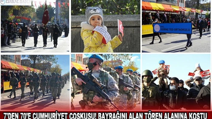 7'den 70'e Cumhuriyet coşkusu! Bayrağını alan tören alanına koştu