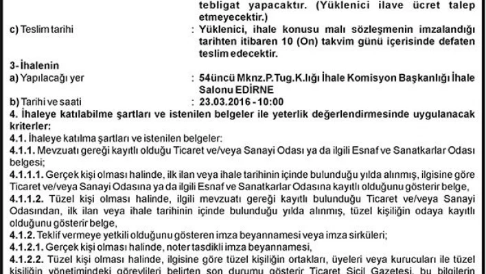 KIRMIZI MERCİMEK (10000 KG) ALIMI