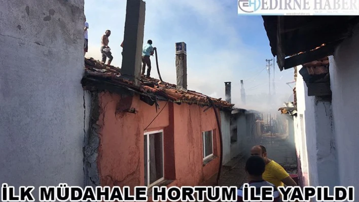 İlk müdahale hortum ile yapıldı