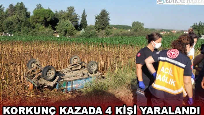 Korkunç kazada 4 kişi yaralandı