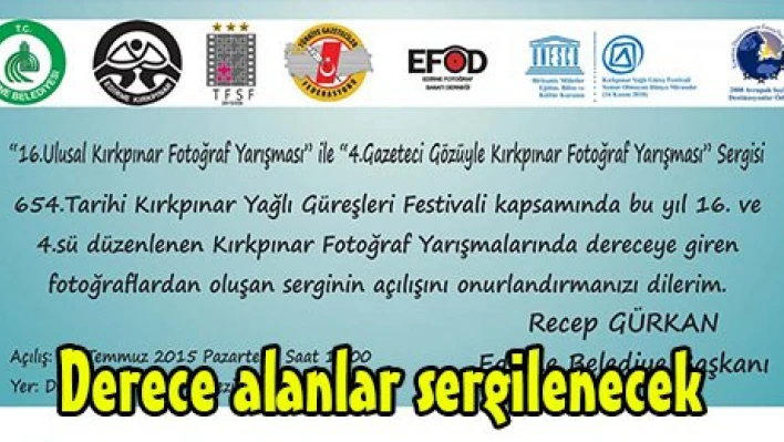 Derece alanlar sergilenecek