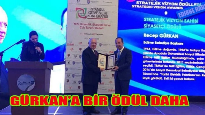 Gürkan'a bir ödül daha