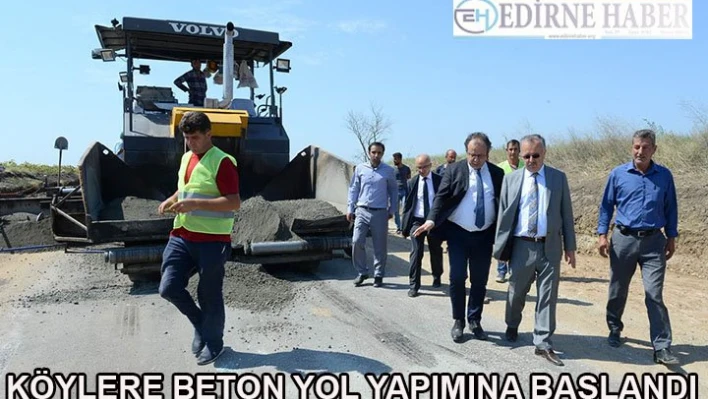 Köylerde beton yol yapımına başlandı