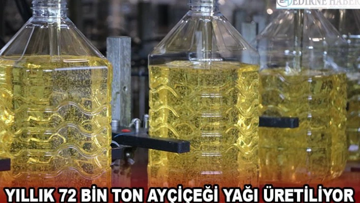 Yıllık 72 bin ton ayçiçeği yağı üretiliyor
